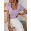 imageANRABESS Womens 2025 Spring Summer Short Sleeve Tops Ribbed Knit Henley Button Up Slim Fit Basic Casual T Shirts BlousePurple