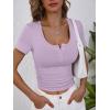 imageANRABESS Womens 2025 Spring Summer Short Sleeve Tops Ribbed Knit Henley Button Up Slim Fit Basic Casual T Shirts BlousePurple