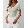 imageANRABESS Womens 2025 Spring Summer Short Sleeve Tops Ribbed Knit Henley Button Up Slim Fit Basic Casual T Shirts BlouseSage Green
