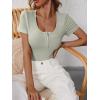 imageANRABESS Womens 2025 Spring Summer Short Sleeve Tops Ribbed Knit Henley Button Up Slim Fit Basic Casual T Shirts BlouseSage Green
