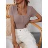imageANRABESS Womens 2025 Spring Summer Short Sleeve Tops Ribbed Knit Henley Button Up Slim Fit Basic Casual T Shirts BlouseTaupe