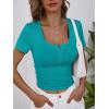 imageANRABESS Womens 2025 Spring Summer Short Sleeve Tops Ribbed Knit Henley Button Up Slim Fit Basic Casual T Shirts BlouseTeal