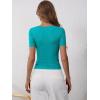 imageANRABESS Womens 2025 Spring Summer Short Sleeve Tops Ribbed Knit Henley Button Up Slim Fit Basic Casual T Shirts BlouseTeal