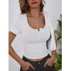 imageANRABESS Womens 2025 Spring Summer Short Sleeve Tops Ribbed Knit Henley Button Up Slim Fit Basic Casual T Shirts BlouseWhite