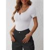 imageANRABESS Womens 2025 Spring Summer Short Sleeve Tops Ribbed Knit Henley Button Up Slim Fit Basic Casual T Shirts BlouseWhite