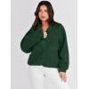 imageANRABESS Womens Fuzzy Fleece Jacket Fall Casual Long Sleeve Cropped Sherpa Button Down Shacket Coats Outwear With PocketsArmy Green