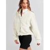 imageANRABESS Womens Fuzzy Fleece Jacket Fall Casual Long Sleeve Cropped Sherpa Button Down Shacket Coats Outwear With PocketsBeige