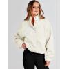 imageANRABESS Womens Fuzzy Fleece Jacket Fall Casual Long Sleeve Cropped Sherpa Button Down Shacket Coats Outwear With PocketsBeige