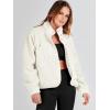 imageANRABESS Womens Fuzzy Fleece Jacket Fall Casual Long Sleeve Cropped Sherpa Button Down Shacket Coats Outwear With PocketsBeige