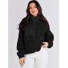 imageANRABESS Womens Fuzzy Fleece Jacket Fall Casual Long Sleeve Cropped Sherpa Button Down Shacket Coats Outwear With PocketsBlack