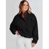 imageANRABESS Womens Fuzzy Fleece Jacket Fall Casual Long Sleeve Cropped Sherpa Button Down Shacket Coats Outwear With PocketsBlack