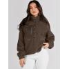 imageANRABESS Womens Fuzzy Fleece Jacket Fall Casual Long Sleeve Cropped Sherpa Button Down Shacket Coats Outwear With PocketsCoffee