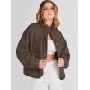 imageANRABESS Womens Fuzzy Fleece Jacket Fall Casual Long Sleeve Cropped Sherpa Button Down Shacket Coats Outwear With PocketsCoffee