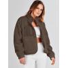 imageANRABESS Womens Fuzzy Fleece Jacket Fall Casual Long Sleeve Cropped Sherpa Button Down Shacket Coats Outwear With PocketsCoffee