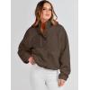 imageANRABESS Womens Fuzzy Fleece Jacket Fall Casual Long Sleeve Cropped Sherpa Button Down Shacket Coats Outwear With PocketsCoffee