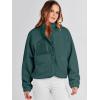 imageANRABESS Womens Fuzzy Fleece Jacket Fall Casual Long Sleeve Cropped Sherpa Button Down Shacket Coats Outwear With PocketsDark Green