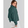 imageANRABESS Womens Fuzzy Fleece Jacket Fall Casual Long Sleeve Cropped Sherpa Button Down Shacket Coats Outwear With PocketsDark Green