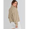 imageANRABESS Womens Fuzzy Fleece Jacket Fall Casual Long Sleeve Cropped Sherpa Button Down Shacket Coats Outwear With PocketsKhaki