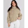 imageANRABESS Womens Fuzzy Fleece Jacket Fall Casual Long Sleeve Cropped Sherpa Button Down Shacket Coats Outwear With PocketsKhaki