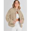 imageANRABESS Womens Fuzzy Fleece Jacket Fall Casual Long Sleeve Cropped Sherpa Button Down Shacket Coats Outwear With PocketsKhaki