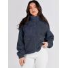 imageANRABESS Womens Fuzzy Fleece Jacket Fall Casual Long Sleeve Cropped Sherpa Button Down Shacket Coats Outwear With PocketsNavy Blue