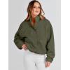 imageANRABESS Womens Fuzzy Fleece Jacket Fall Casual Long Sleeve Cropped Sherpa Button Down Shacket Coats Outwear With PocketsOlive