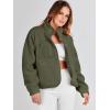 imageANRABESS Womens Fuzzy Fleece Jacket Fall Casual Long Sleeve Cropped Sherpa Button Down Shacket Coats Outwear With PocketsOlive