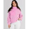 imageANRABESS Womens Fuzzy Fleece Jacket Fall Casual Long Sleeve Cropped Sherpa Button Down Shacket Coats Outwear With PocketsPink