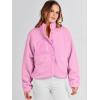 imageANRABESS Womens Fuzzy Fleece Jacket Fall Casual Long Sleeve Cropped Sherpa Button Down Shacket Coats Outwear With PocketsPink