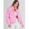 imageANRABESS Womens Fuzzy Fleece Jacket Fall Casual Long Sleeve Cropped Sherpa Button Down Shacket Coats Outwear With PocketsPink