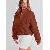 imageANRABESS Womens Fuzzy Fleece Jacket Fall Casual Long Sleeve Cropped Sherpa Button Down Shacket Coats Outwear With PocketsRust