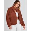 imageANRABESS Womens Fuzzy Fleece Jacket Fall Casual Long Sleeve Cropped Sherpa Button Down Shacket Coats Outwear With PocketsRust