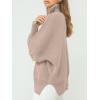 imageANRABESS Womens Oversized Fashion Long Sleeve Quarter Zip Baggy Loose Slouchy Sweater Pullover Tops 2025 Fall OutfitsSand
