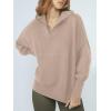 imageANRABESS Womens Oversized Fashion Long Sleeve Quarter Zip Baggy Loose Slouchy Sweater Pullover Tops 2025 Fall OutfitsSand