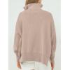 imageANRABESS Womens Oversized Fashion Long Sleeve Quarter Zip Baggy Loose Slouchy Sweater Pullover Tops 2025 Fall OutfitsSand
