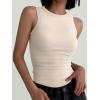imageANRABESS Womens Sleeveless High Neck Tank Tops Fashion Summer Casual Basic Slim Fit Ribbed Racerback Top Shirt ClothesApricot
