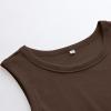 imageANRABESS Womens Sleeveless High Neck Tank Tops Fashion Summer Casual Basic Slim Fit Ribbed Racerback Top Shirt ClothesBrown