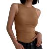 imageANRABESS Womens Sleeveless High Neck Tank Tops Fashion Summer Casual Basic Slim Fit Ribbed Racerback Top Shirt ClothesCoffee