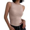 imageANRABESS Womens Sleeveless High Neck Tank Tops Fashion Summer Casual Basic Slim Fit Ribbed Racerback Top Shirt ClothesKhaki