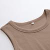 imageANRABESS Womens Sleeveless High Neck Tank Tops Fashion Summer Casual Basic Slim Fit Ribbed Racerback Top Shirt ClothesLight Coffee
