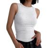 imageANRABESS Womens Sleeveless High Neck Tank Tops Fashion Summer Casual Basic Slim Fit Ribbed Racerback Top Shirt ClothesLight Gray