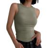 imageANRABESS Womens Sleeveless High Neck Tank Tops Fashion Summer Casual Basic Slim Fit Ribbed Racerback Top Shirt ClothesOlive