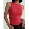 imageANRABESS Womens Sleeveless High Neck Tank Tops Fashion Summer Casual Basic Slim Fit Ribbed Racerback Top Shirt ClothesRed