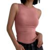 imageANRABESS Womens Sleeveless High Neck Tank Tops Fashion Summer Casual Basic Slim Fit Ribbed Racerback Top Shirt ClothesRust