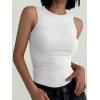 imageANRABESS Womens Sleeveless High Neck Tank Tops Fashion Summer Casual Basic Slim Fit Ribbed Racerback Top Shirt ClothesWhite