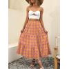 imageANRABESS Womens Summer Boho Flowy Swing Tiered ALine Maxi Skirt 2025 Fashion Trendy Elastic Waist Pleated Long Beach DressFloral Yellow Purple