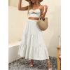 imageANRABESS Womens Summer Boho Flowy Swing Tiered ALine Maxi Skirt 2025 Fashion Trendy Elastic Waist Pleated Long Beach DressGray