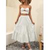imageANRABESS Womens Summer Boho Flowy Swing Tiered ALine Maxi Skirt 2025 Fashion Trendy Elastic Waist Pleated Long Beach DressGray