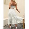 imageANRABESS Womens Summer Boho Flowy Swing Tiered ALine Maxi Skirt 2025 Fashion Trendy Elastic Waist Pleated Long Beach DressGray