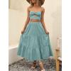 imageANRABESS Womens Summer Boho Flowy Swing Tiered ALine Maxi Skirt 2025 Fashion Trendy Elastic Waist Pleated Long Beach DressLake